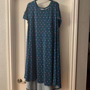 Polka Dot LulaRoe Carley!  Teal and Pink. XL